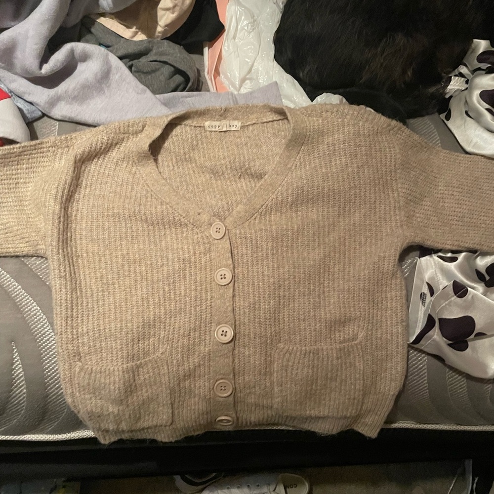 Women's Beige Cardigan Sweater